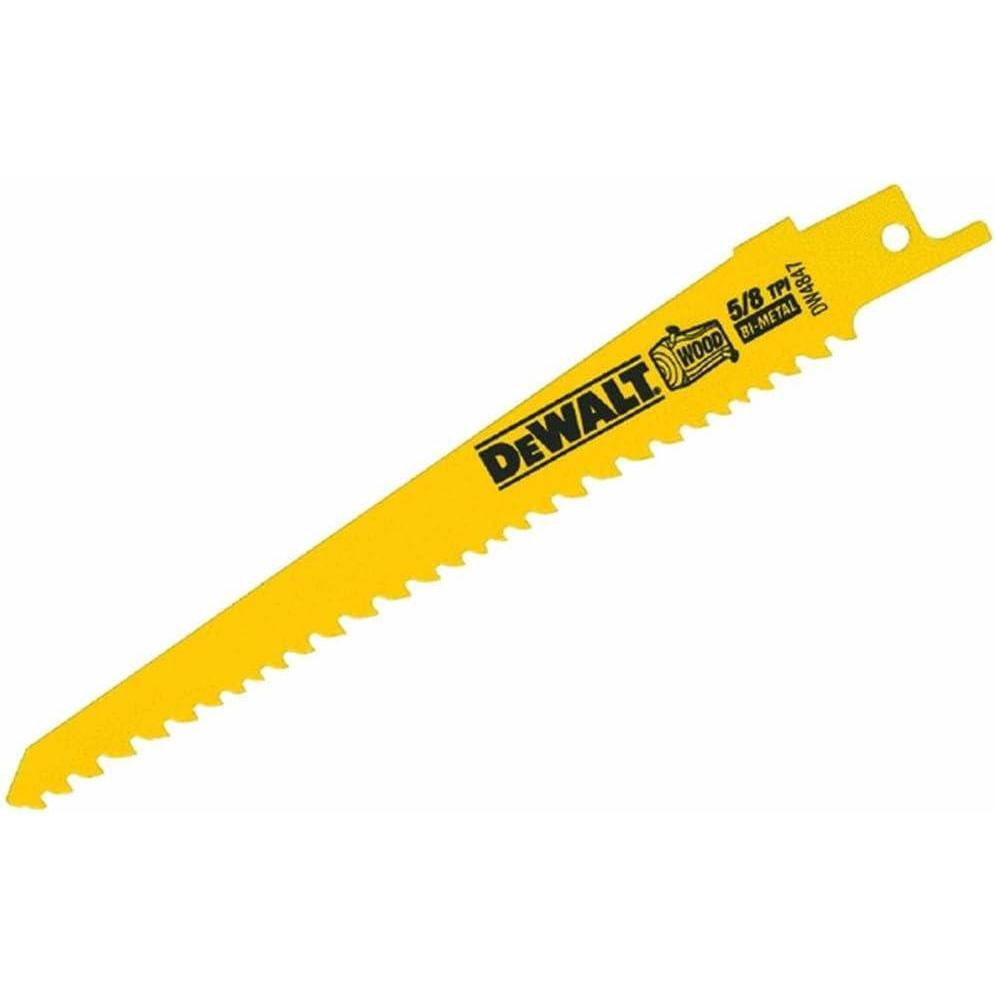 imageDEWALT Reciprocating Saw Blades Straight Back 6Inch 10 TPI 5Pack DW4806  Yellow6 58 TPI  25Pack