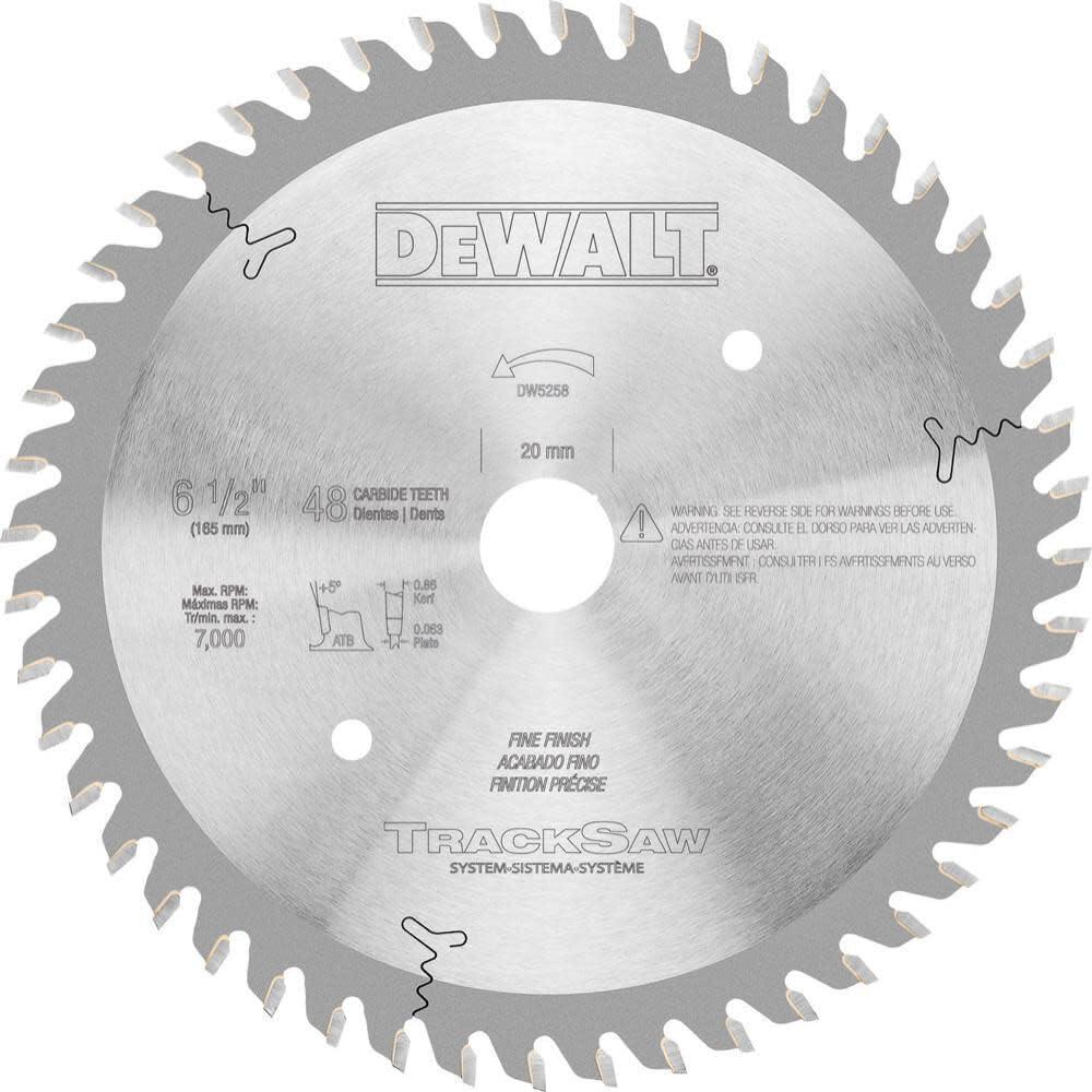 imageDEWALT Tracksaw Blade Ultra Fine Finishing 48Tooth 612Inch DW5258