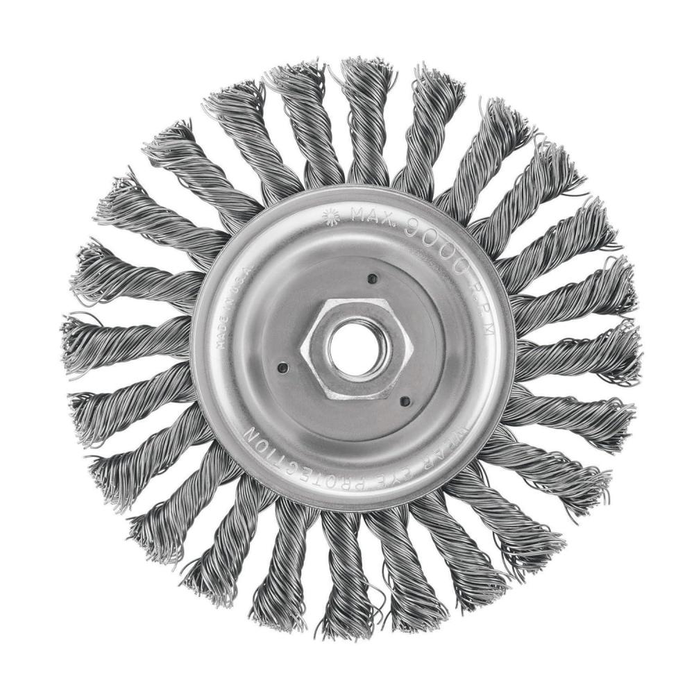 imageDEWALT Wire Wheel 6Inch Full Cable Twist Carbon Steel 58Inch11 Arbor 025Inch DW4937
