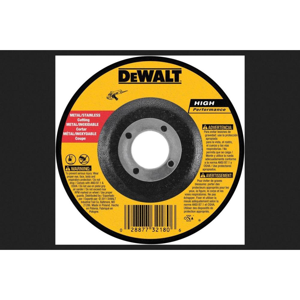 imageDeWalt DWA4530 T27 Metal CutOff Wheel 4Inch x 045Inch x 58Inch1 Count Pack of 1