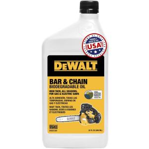 DEWALT – Biodegradable Bar & Chain Oil – Green, Eco-Friendly, Non-Toxic Professional Bar & Chainsaw Lubricant – Ultraclean All-Season Oil for Gas, Electric Saw, and Pole Saw, 16 oz(32 oz)
