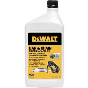 DEWALT – Biodegradable Bar & Chain Oil – Green, Eco-Friendly, Non-Toxic Professional Bar & Chainsaw Lubricant – Ultraclean All-Season Oil for Gas, Electric Saw, and Pole Saw, 16 oz(32 oz (Case of 6))