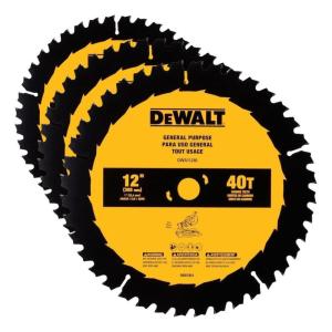 DEWALT 12 in. 40T General Purpose Saw Blade (DWA11240)(One Size (Pack of 3))