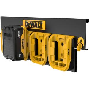 DEWALT Battery Organizer, Holds up to 4 Batteries, Mount Rail, Workshop Storage System Compatible (DWST82819)(One Size)