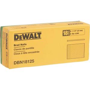 DEWALT Brad Nails, Heavy Duty, 18GA, 1-1/4-Inch, 5000-Pack (DBN18125)(5000-Pack)