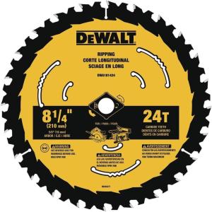 DEWALT Circular Saw Blade, 8 1/4 Inch, 24 Tooth, Framing & Ripping (DWA181424)(New)
