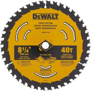 DEWALT Circular Saw Blade, 8 1/4 Inch, 40 Tooth, Cross Cutting (DWA181440)(New)