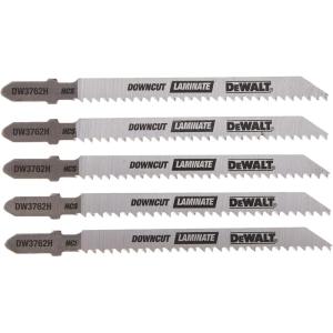 DEWALT DW3762-5 4-Inch 10 TPI Laminate Down Cutting Cobalt Alloy Steel T-Shank Jig Saw Blade (5-Pack)(Steel)