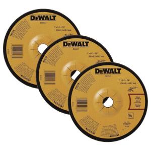 DEWALT DW4547 7-Inch by 1/4-Inch High Performance Fast Metal Grinding Wheel, 7/8-Inch Arbor(1 Count (Pack of 3))