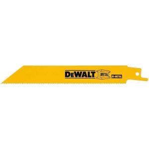 DEWALT DW4808B 6-Inch 14-TPI Straight Back Bi-Metal Reciprocating Saw Blade, Heavy Gauge Metal, 100-Pack(100-pack)