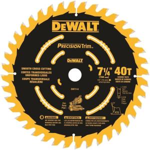 DEWALT DW7112PT DEWALT DW7112PT 24T Precision Trim Miter Saw Blade, 7-1/4″(40-Tooth)