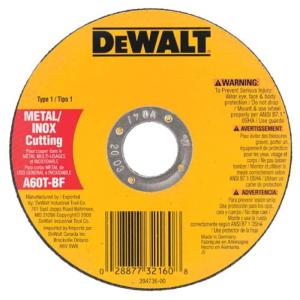 DEWALT DW8063 5-Inch by .045-Inch by 7/8-Inch A60T Abrasive Metal/INOX Cutting Wheel(1 Count (Pack of 1))
