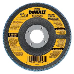 DEWALT DW8318 5-Inch by 7/8-Inch 80-grit Zirconia Flap Disc(One Size)