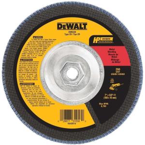 DEWALT DW8329 7-Inch by 5/8-Inch-11 60 Grit Zirconia Angle Grinder Flap Disc(60G 5/8-Inch Hub)