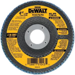 DEWALT DW8329 7-Inch by 5/8-Inch-11 60 Grit Zirconia Angle Grinder Flap Disc(60G 7/8-Inch Hub)