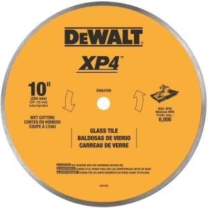 DEWALT DWA4769 Continuous Rim Glass Tile Blade, 10″(10″)