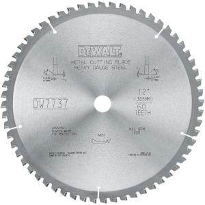 DEWALT DWA7737 60 Teeth Heavy Gauge Ferrous Metal Cutting 1-Inch Arbor, 12-Inch(60-Tooth)