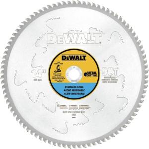 DEWALT DWA7739 80 Teeth Stainless Steel Metal Cutting 1-Inch Arbor, 12-Inch Blade(14″ / 90 Teeth)