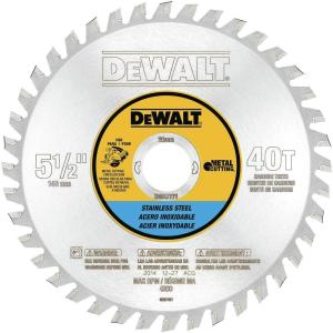 DEWALT DWA7739 80 Teeth Stainless Steel Metal Cutting 1-Inch Arbor, 12-Inch Blade(5-1/2″ / 40 Teeth)