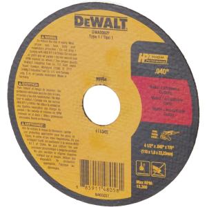 DEWALT DWA8063F T1 HP Fast Cut-Off Wheel, 5″ x 0.040″ x 7/8″(4-1/2″ x 0.040″ x 7/8″)