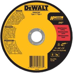 DEWALT DWA8063F T1 HP Fast Cut-Off Wheel, 5″ x 0.040″ x 7/8″(6″ x 0.040″ x 7/8″)