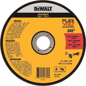 DEWALT DWAFV86045 FLEXVOLT T1 Cutting Wheel, 6″ x .045″ x 7/8″(6″ x .045″ x 7/8″)