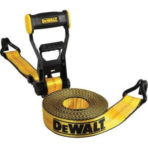 DEWALT DXBC10000F Black/Yellow 2″ x 27′ Ratchet Tie Down Strap with Flat Hook – Heavy-Duty Cargo Securing (10,000 lb Break Strength)(2″ x 27′)