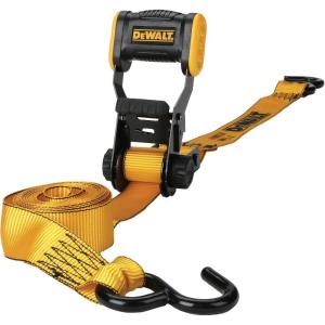 DEWALT DXBC18002 Black/Yellow 1.25″ x 12′ Ratchet Tie Down Straps – Light-Weight Cargo Hauling (1800 lb Break Strength), 2 Pack(Single)