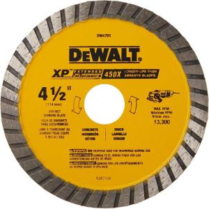 DEWALT Diamond Blade, Dry or Wet Cutting, Continuous Rim, 7/8-Inch Arbor, 4-1/2-Inch (DW4701)