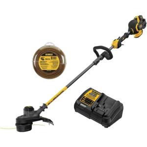 DEWALT FLEXVOLT 60V MAX* String Trimmer, Brushless, Two Speed, 15-Inch, 3-Ah Battery (DCST970X1)(w/ Extra Trimmer Line)