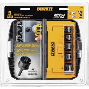 DEWALT Hole Saw Kit, Impact Ready, 5-Piece (D1800IR5)