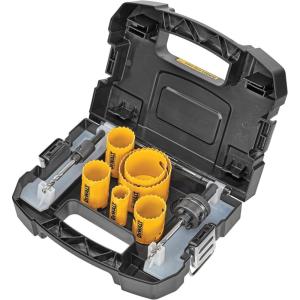 DEWALT Hole Saw Kit, Standard Electrician’s Set, Bi-Metal (D180002), Yellow