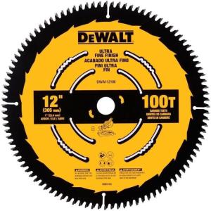 DEWALT Miter Saw Blade, 12 inch, 100 Tooth, Fine Finish, Ultra Sharp Carbide (DWA112100)
