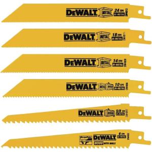 DEWALT Reciprocating Saw Blade Set for Metal and Woodcutting, 6 Piece (DW4856)