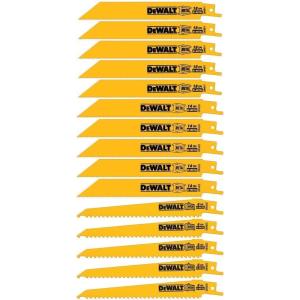 DEWALT Reciprocating Saw Blades, Bi-Metal, Tough Case Set, 15-Piece (DW4890)