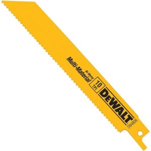DEWALT Reciprocating Saw Blades, Straight Back, 6-Inch, 10 TPI, 5-Pack (DW4806) , Yellow(6-Inch  10 TPI  5-Pack)