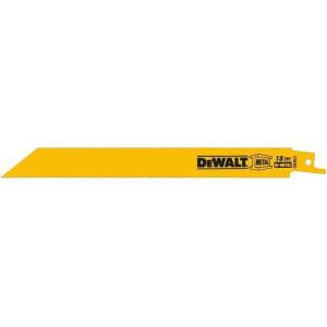 DEWALT Reciprocating Saw Blades, Straight Back, Bi-Metal, 8-Inch, 18 TPI, 5-Pack (DW4821)(5-pack)