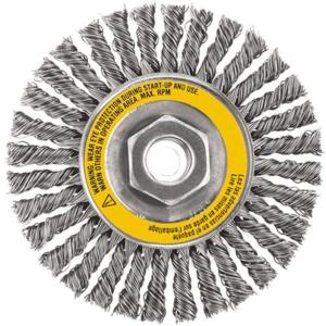 DEWALT Wire Wheel, Stainless, Stringer Bead , 4-Inch x 5/8-Inch, 11 HP, .020-Inch (DW49204)(4-Inch)
