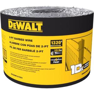 DeWalt Wire 1320 ft. 12-1/2 Gauge Galvanized Steel Wire, 2-Point Barbed, DXAFMT317821
