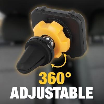 imageDEWALT Heavy Duty Magnetic Phone Holder for Car Universal Air Vent Magnetic Car Phone Holder Reinforced Automobile Mount for Mobile Devices and Mini Tablets Incl Metal Plates for NonMagSafe Devices