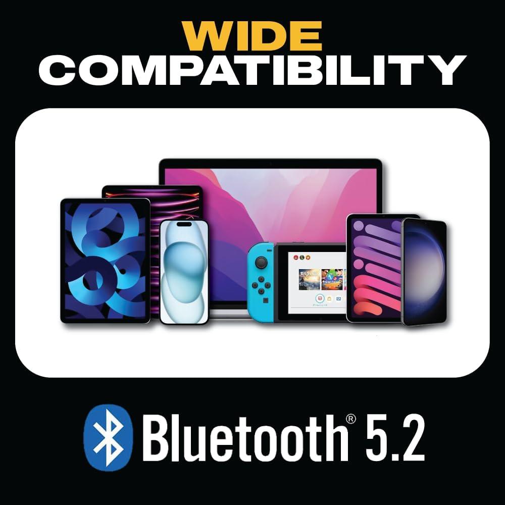 imageDEWALT Heavy Duty Neckband Bluetooth Earbuds Wireless Bluetooth 52 Headphones wMicrophone Lightweight Comfort IP56 Waterproof Deep Bass Strong Beat 20H Playtime Jobsite BehindNeck EarphonesBlack