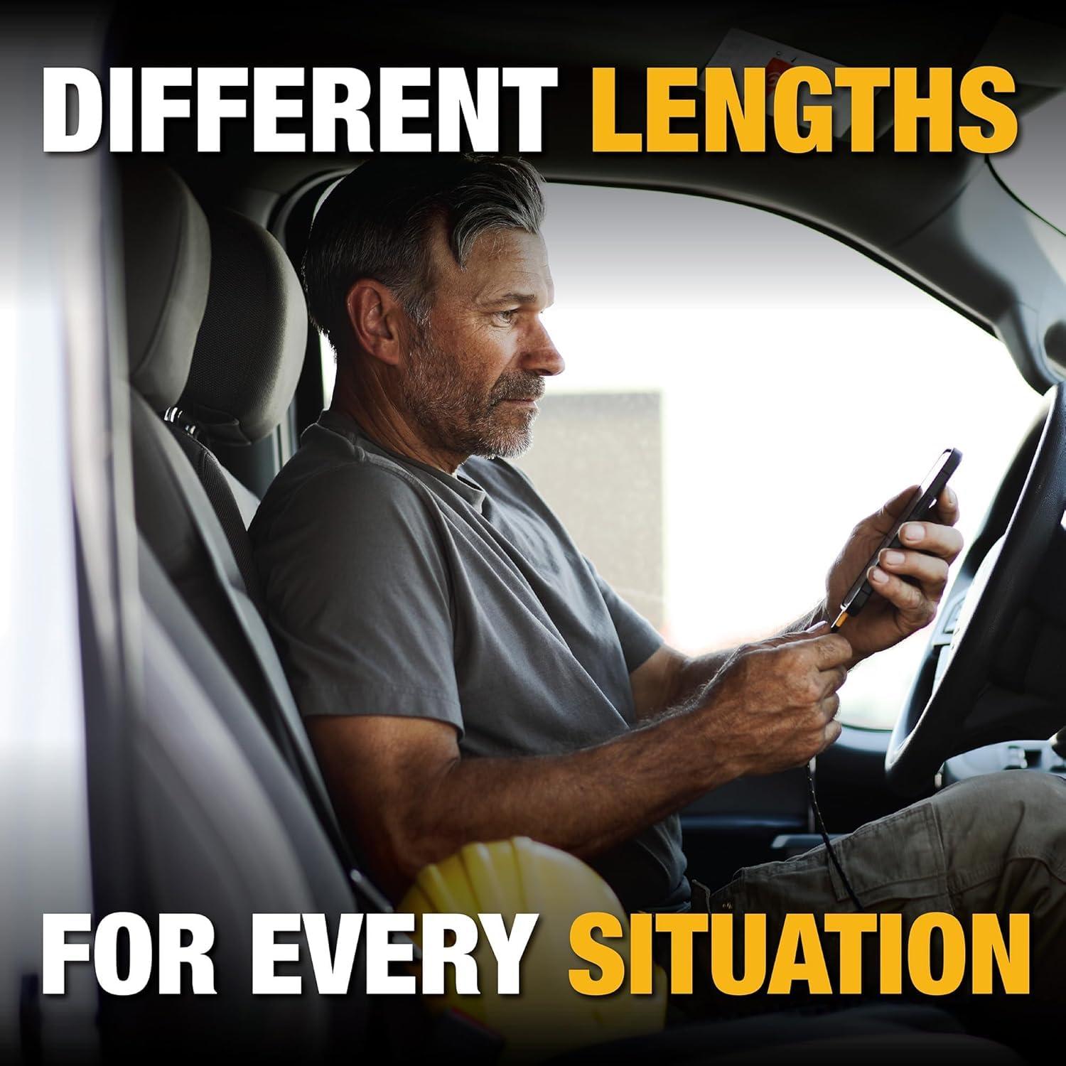 imageDEWALT Heavy Duty USB to USB C Cable Jobsite Type C Cable High Speed USBA to TypeC Fast Charge USBC Fast Charging Cord for iPhone 1615 Pro Max MacBook iPad Samsung Galaxy 6ft USB20 Black6 Foot 2 Pack