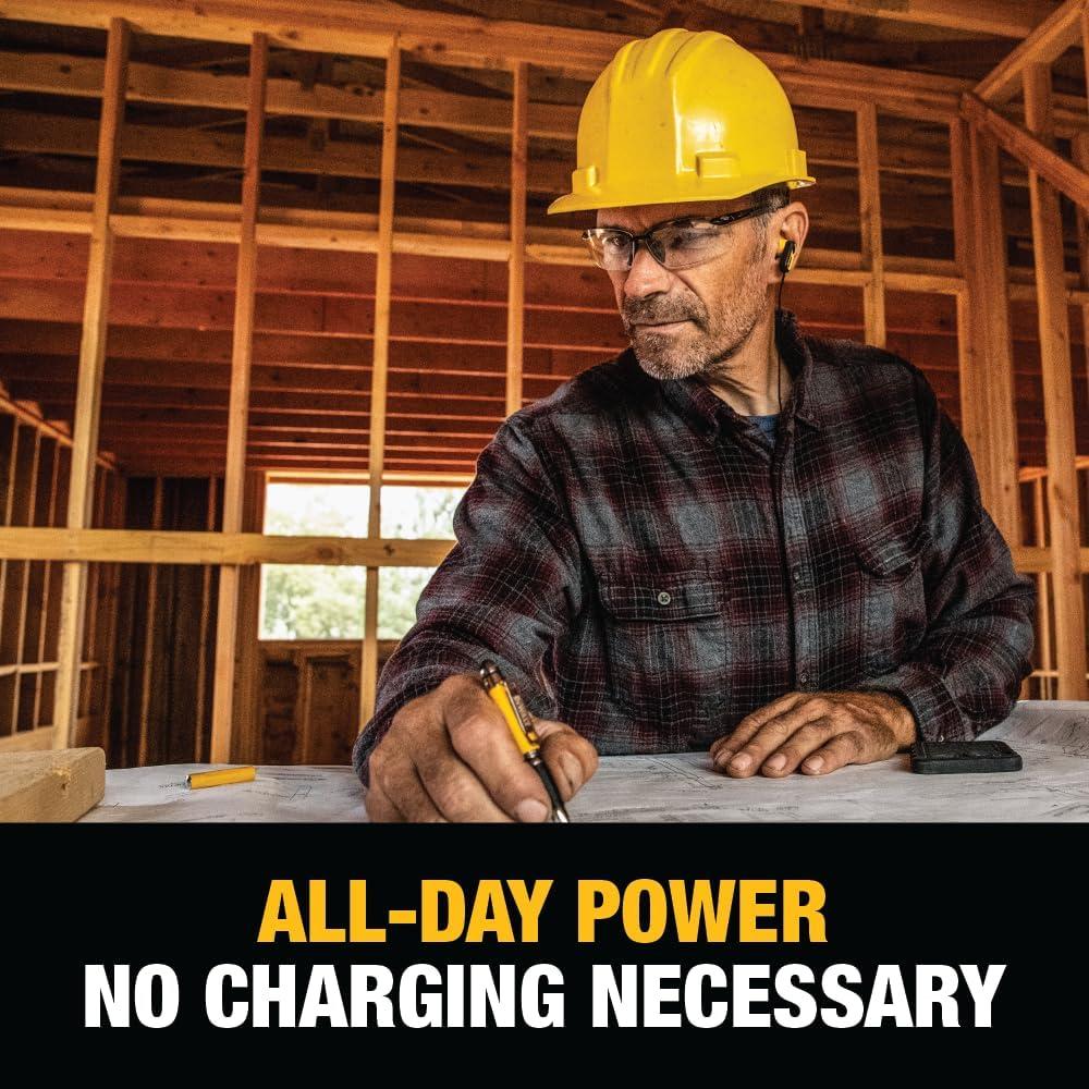 imageDEWALT Heavy Duty Wired Earphones with Microphone Jobsite Earbuds Wired 35mm WaterResistant 35mm Earbuds with Mic Connected Headphones for Outdoor Work355mm Headphones