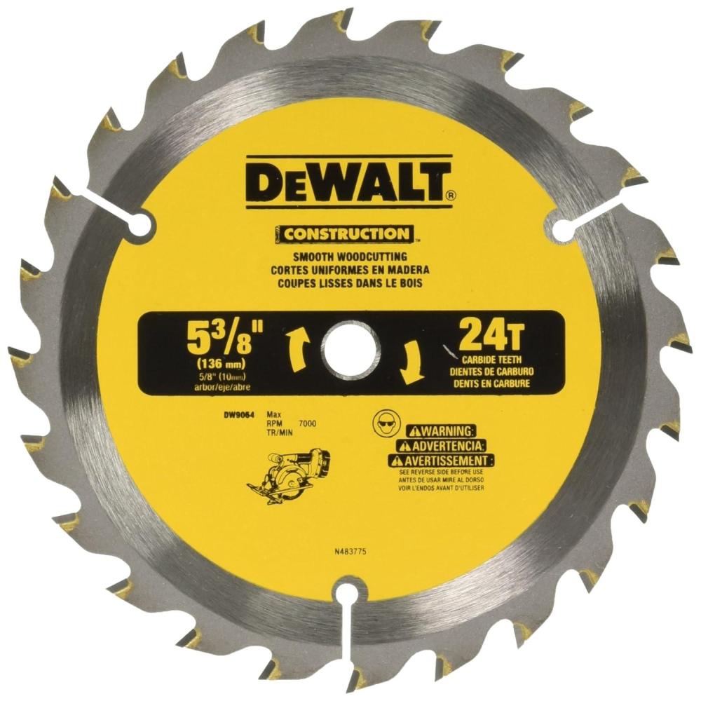 imageDEWALT Circular Saw Blade 5 38 Inch 16 Tooth Wood Cutting DW9055538  24 Teeth