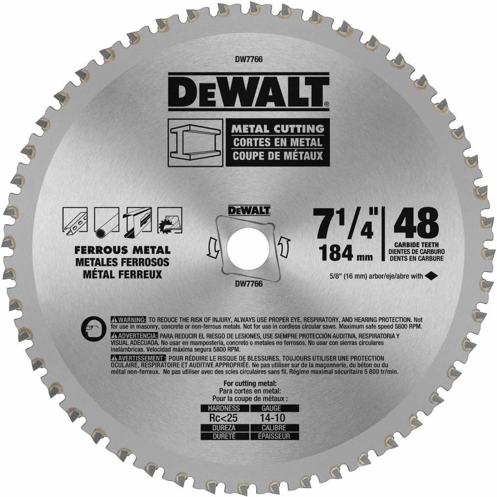 imageDEWALT Circular Saw Blade 6 12 Inch 48 Tooth Ferrous Metal Cutting DWA7762714Inch