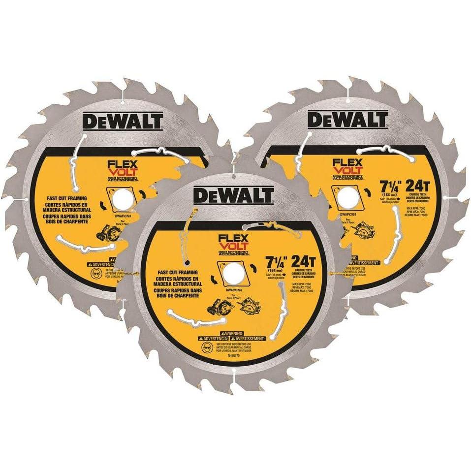 imageDEWALT Circular Saw Blade 7 14 Inch 24 Tooth Framing 3 Pack DWAFV37243