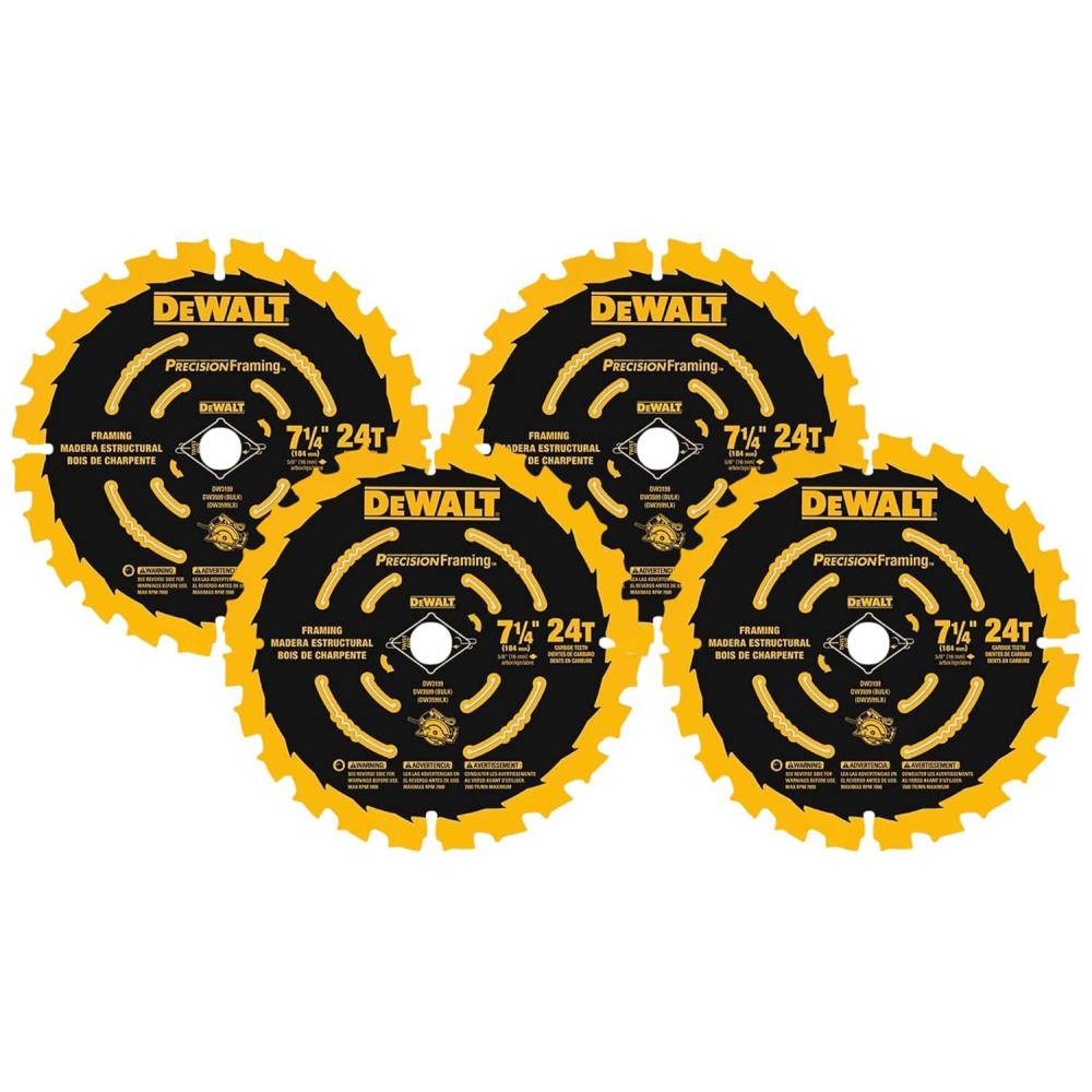 imageDEWALT Circular Saw Blade 7 14 Inch 24 Tooth Framing DW3599B101 Count Pack of 4