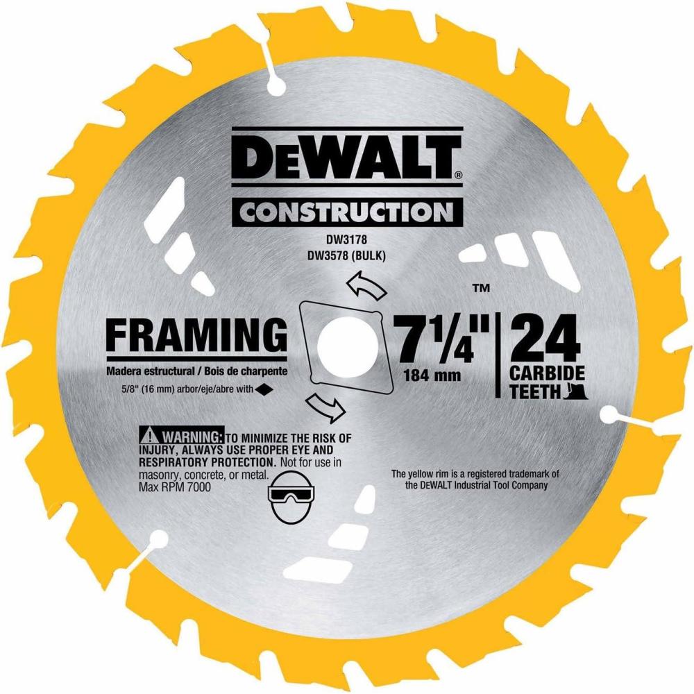 imageDEWALT Circular Saw Blade 7 14 Inch 24 Tooth Wood Cutting DWA171424B10 10 Count Pack of 1Old Model