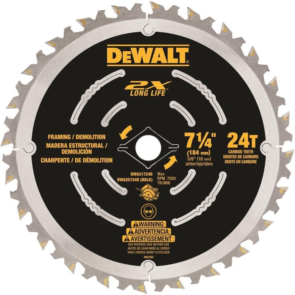 imageDEWALT Circular Saw Blade 7 14 Inch 24 Tooth Wood Cutting DWA31724D