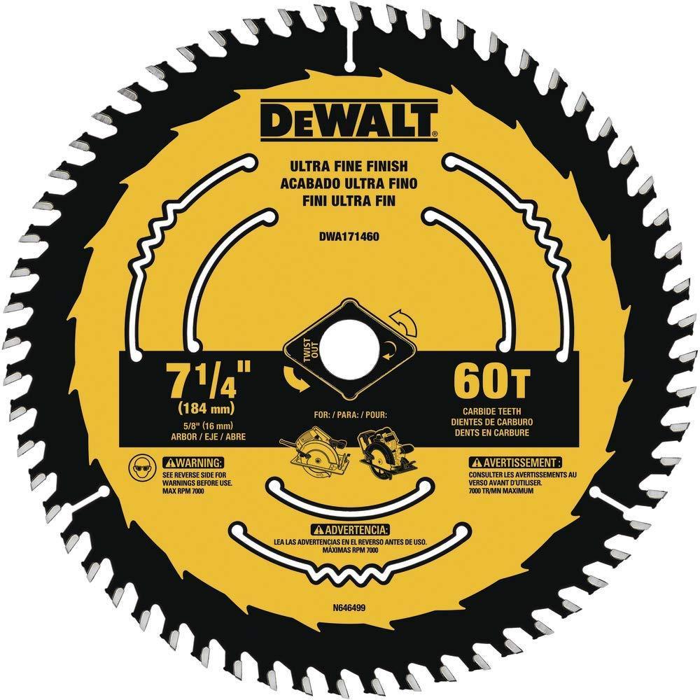 imageDEWALT Circular Saw Blade 7 14 Inch 60 Tooth Wood Cutting DWA171460B1010 Count Pack of 1
